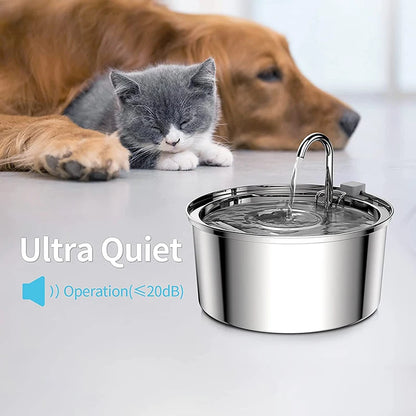 Intelligent Stainless Steel Cat Water Fountain Automatic Drinker for Cats Feeder Pet Water Dispenser Drinking Fountain for Cats